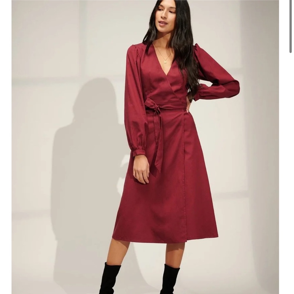 Chic Wine Midi Dress